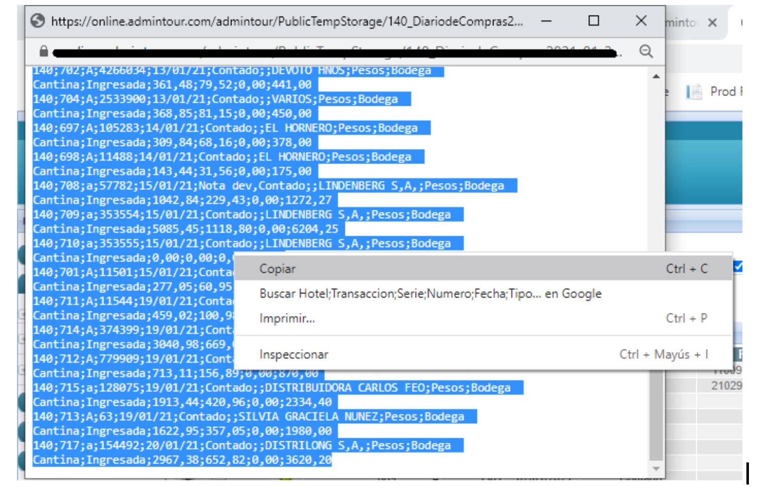 Exportar Asientos Contables a TXT