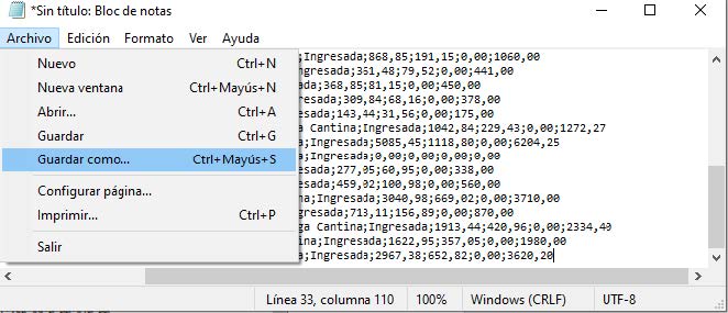 Exportar Asientos Contables a TXT