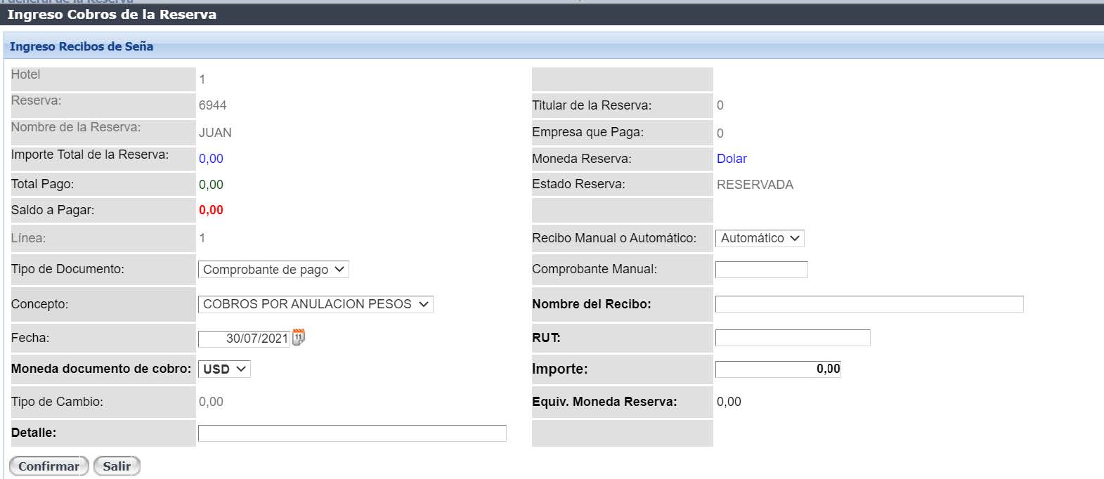 Manual de recepción